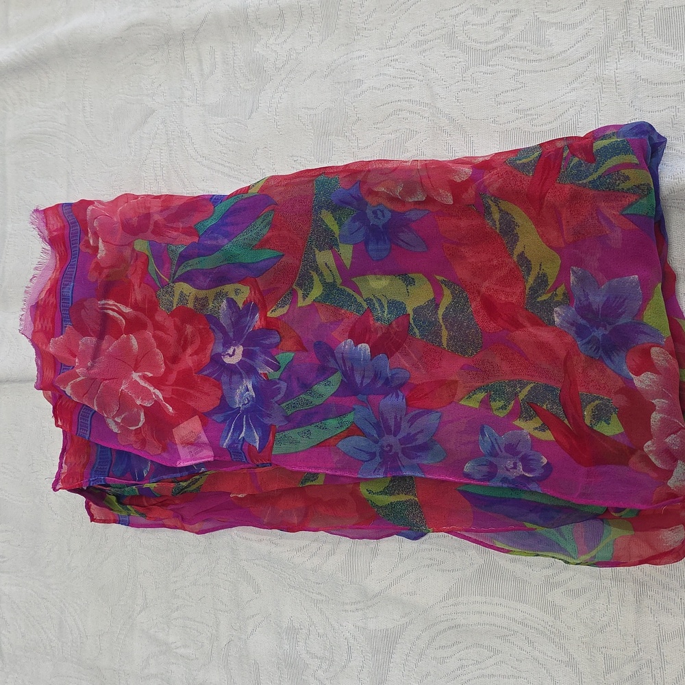 Mindy 100% Silk Floral Scarf | Made In Japan